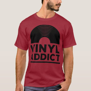 T-shirt Vinyl Addict Tee Retro Old School Music DJ
