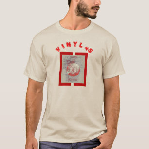 T-shirt Vinyle 45 rouge et gris 2