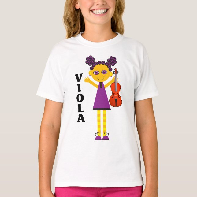 T-shirt Viola pour filles mignonnes (Devant)