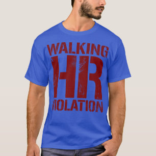T-shirt Violation HR à pied Texte Marche Marche Vintage