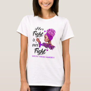 T-shirt Violence domestique Sensibilisation Son combat est