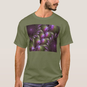 T-shirt Violet Abstrait violet violet kaki fractal
