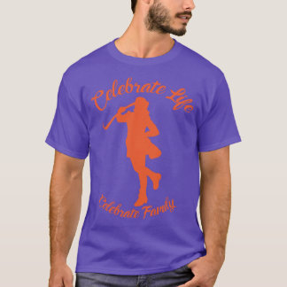 T-shirt violet avec orange