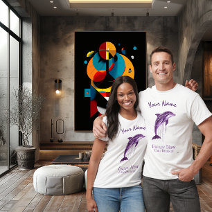 T-shirt Violet Cyber Dolphin – Nom personnalisé Évasion Ma