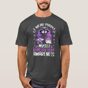 T-shirt Violet Gnome Sensibilisation Pesée Du Visage Et Ra