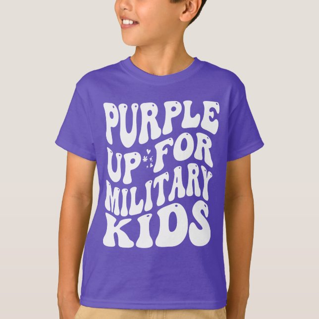 T-shirt violet pour les enfants militaires enfants militai (Devant)