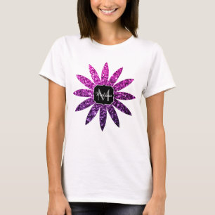 T-shirt Violet rose ombre parties scintillant pétille mono