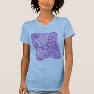 T-shirt violet rouge, chemises à dessin abstraites