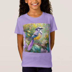 T-Shirt Violet Tufted Jay Imaginaire Bird