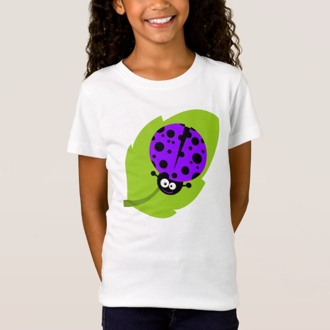 T-Shirt Violet Violet Ladybug (Devant)