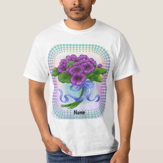 T-shirt Violets fleurs Bouquet (Devant)