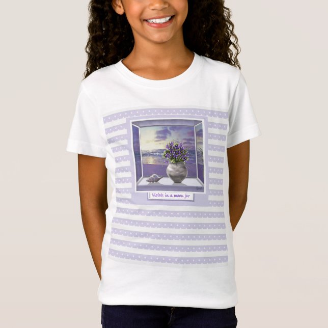 T-Shirt violettes dans un bocal de lune (Devant)