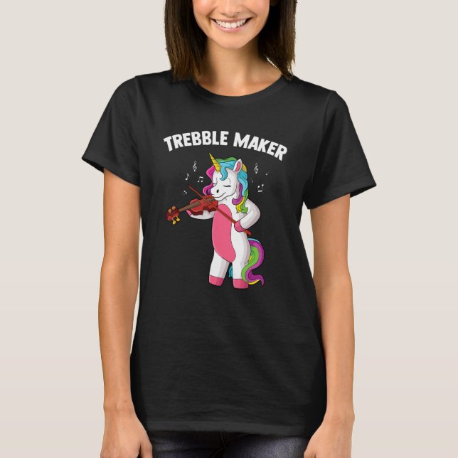 T-shirt Violin music unicorn fiddle string Trebble Maker (Devant)