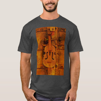 T-shirt Violinist house Violin shaped rusty old door lock