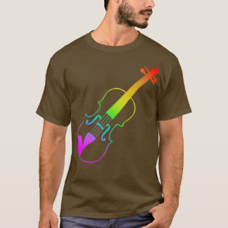 T-shirt Violon arc-en-ciel 1