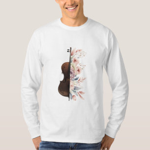 T-shirt Violon aux fleurs.