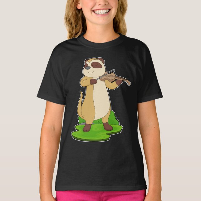 T-shirt Violon du musicien Meerkat (Devant)