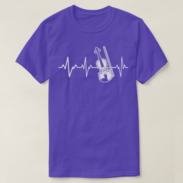T-shirt Violon Heartbeat Cadeau instrument de musique viol (Design devant)