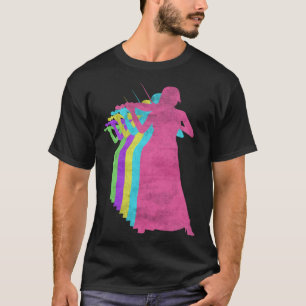 T-shirt Violon Jouer une femme 80s Couleurs 1980s