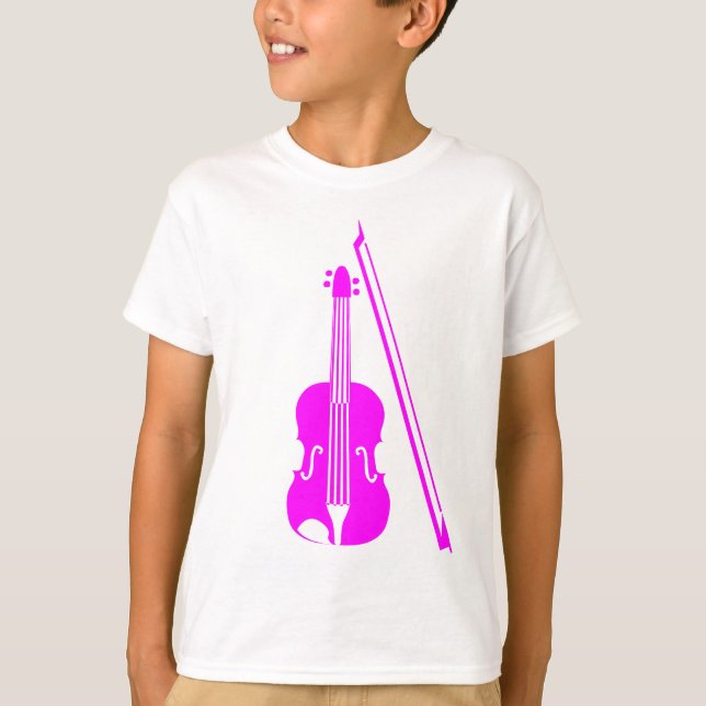 T-shirt Violon - Magenta (Devant)
