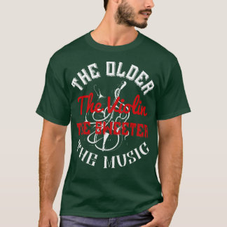 T-shirt Violon plus âgé Jouer de la musique plus douce