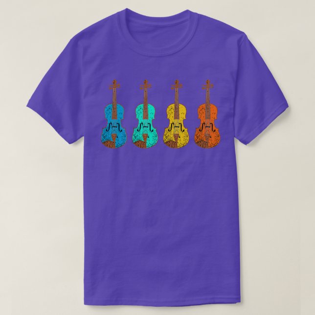 T-shirt Violon rétro vintage (Design devant)
