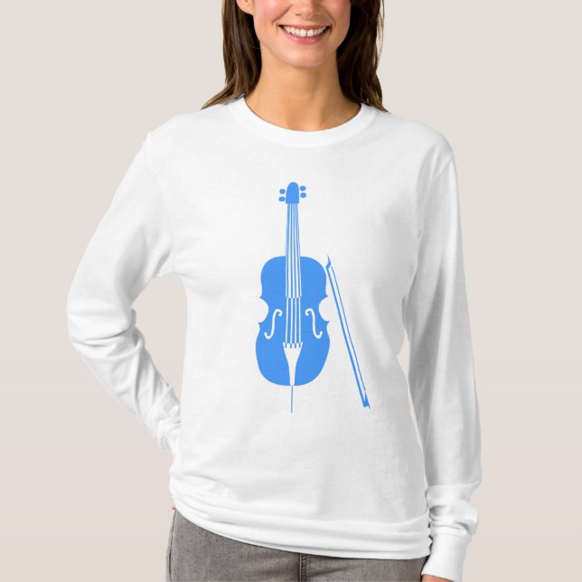 T-shirt Violoncelle - bleu layette (Devant)
