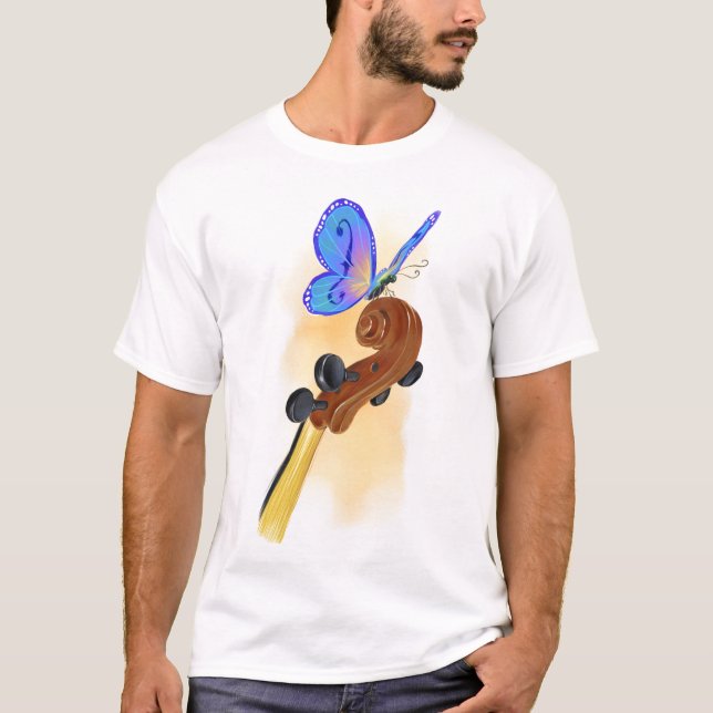 T-shirt Violoncelle de papillon (Devant)