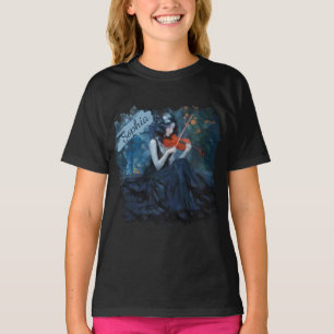 T-shirt Violoniste gothique Imaginaire foncé dans le jardi