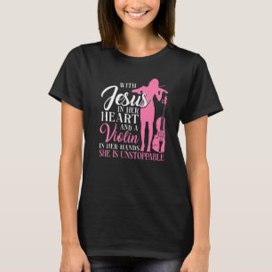 T-shirt Violoniste violoniste Jésus foi chrétienne avec Jé