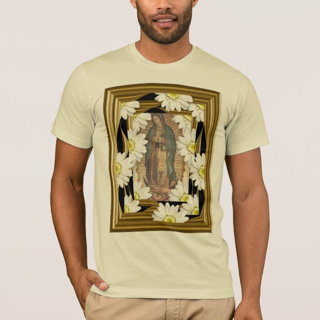 T-shirt Virgen De Guadalupe (avec des marguerites) (Devant)