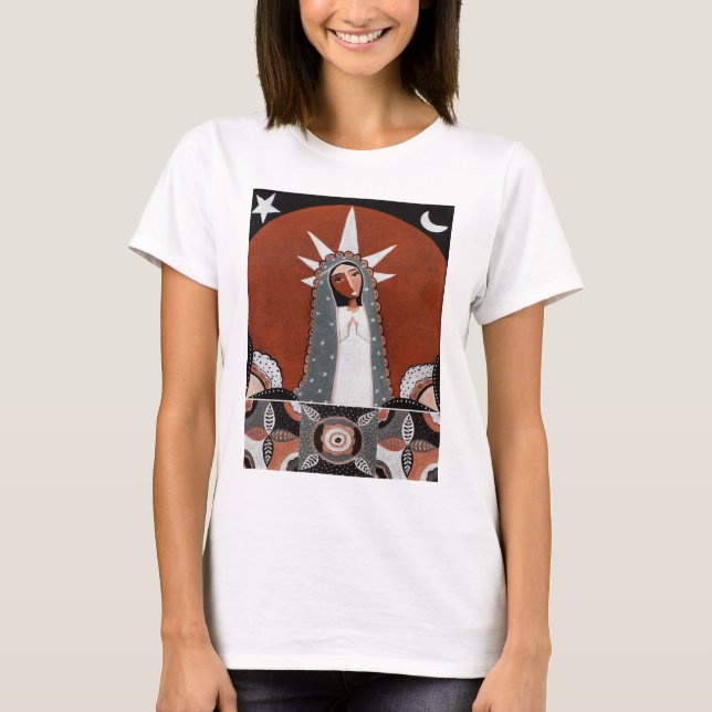 T-shirt Virgin of Guadalupe  and Flowers (Devant)