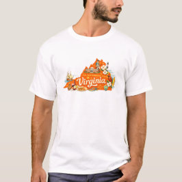 T-shirt Virginie L'État de l'Ancien Dominion Carte Art Vin