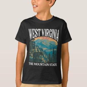 T-shirt Virginie-Occidentale Retro Bear Mountain Graphic