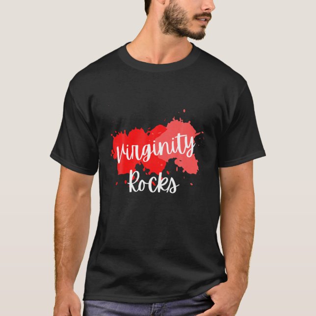 T-shirt Virginity Rocks rose rouge (Devant)