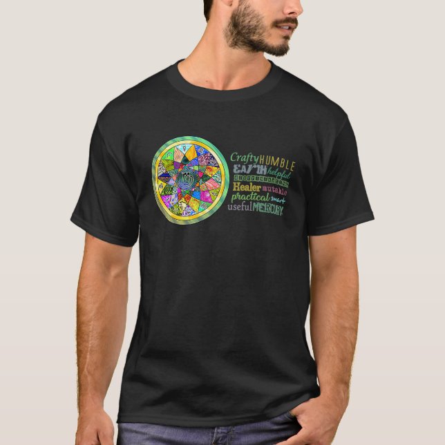 T-shirt Virgo Astrology Mandala characteristics traits  un (Devant)