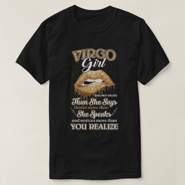 T-shirt Virgo Girl En Sait Plus Qu'Elle Dit Août Septembre (Design devant)