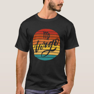 T-shirt Virgo Retro Coucher de soleil coloré Signes Zodiac