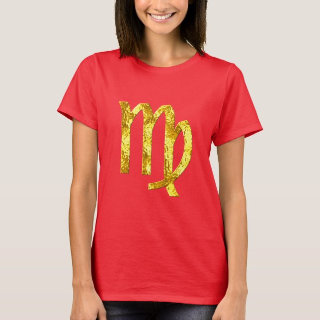 T-shirt virgo-t-shirt rouge-or (Devant)