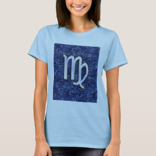 T-shirt Virgo Zodiac Connexion Camouflage numérique bleu