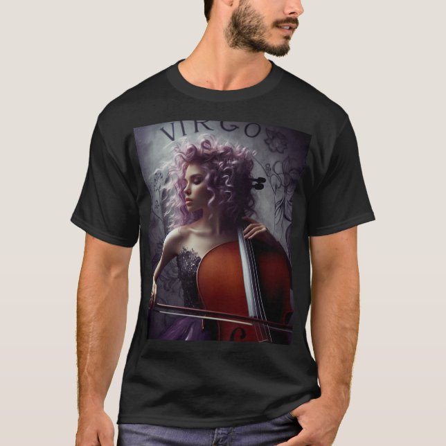 T-shirt Virgo Zodiac Musicien Cello (Devant)