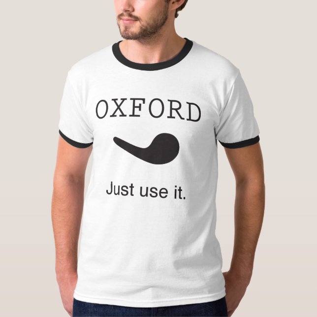 T-shirt Virgule d'Oxford. Employez-juste la. Chemise de (Devant)