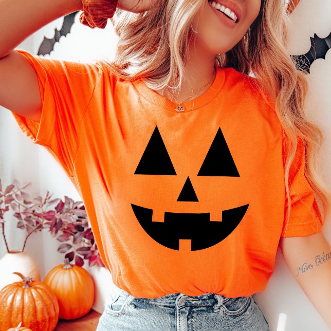 T-shirt Visage Citrouille de Jack-O-Lantern (Jack-O-Lantern Halloween Pumpkin Face T-Shirt)