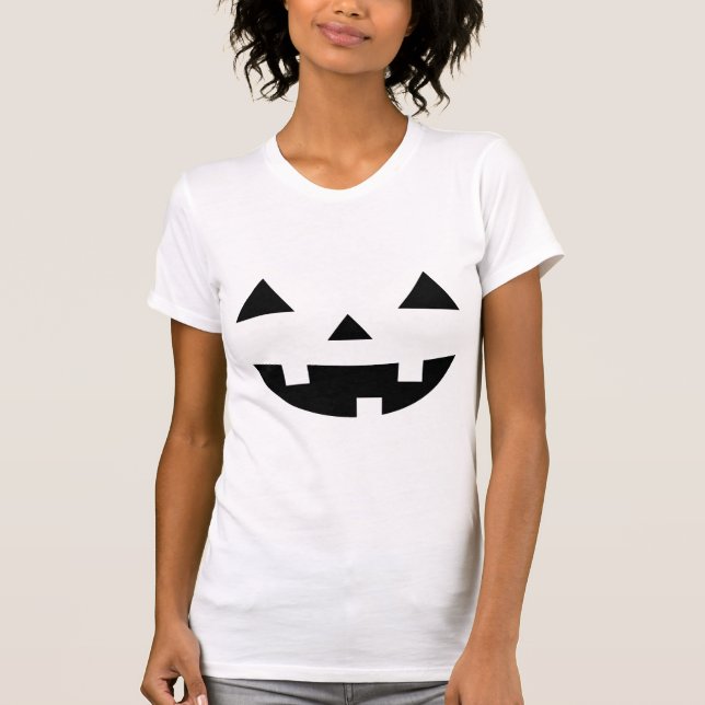 T-shirt Visage Citrouille d'Halloween effrayant avec des f (Devant)