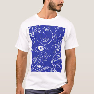 T-shirt Visage de beauté : dessin à une ligne.