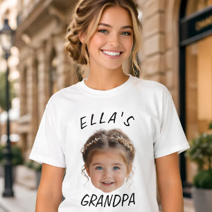 T-shirt Visage de bébé personnalisé Photo Texte Grand-père