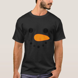 T-shirt Visage de bonhomme de neige drôle hiver bonhomme d