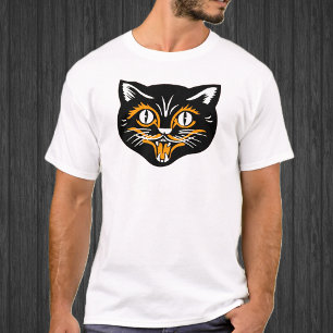 T-shirt Visage de chat vintage Halloween