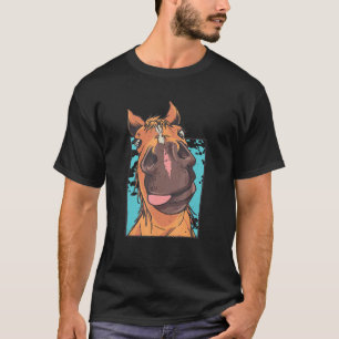 T-shirt Visage de cheval de près Visage de cheval drôle