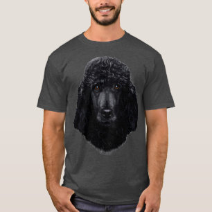 T-shirt Visage de chien de caniche noir